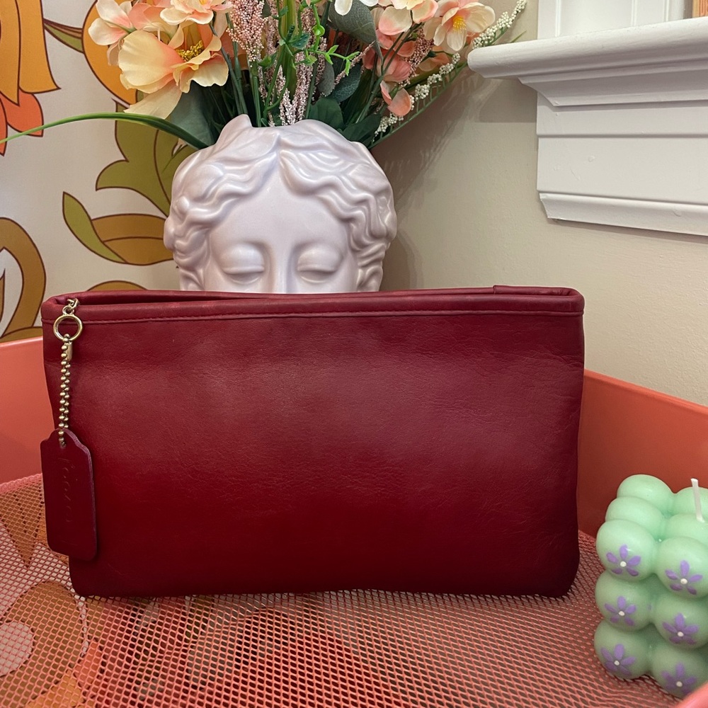 Vintage Coach Cosmetic Case Large 7166 Red Makeup Bag